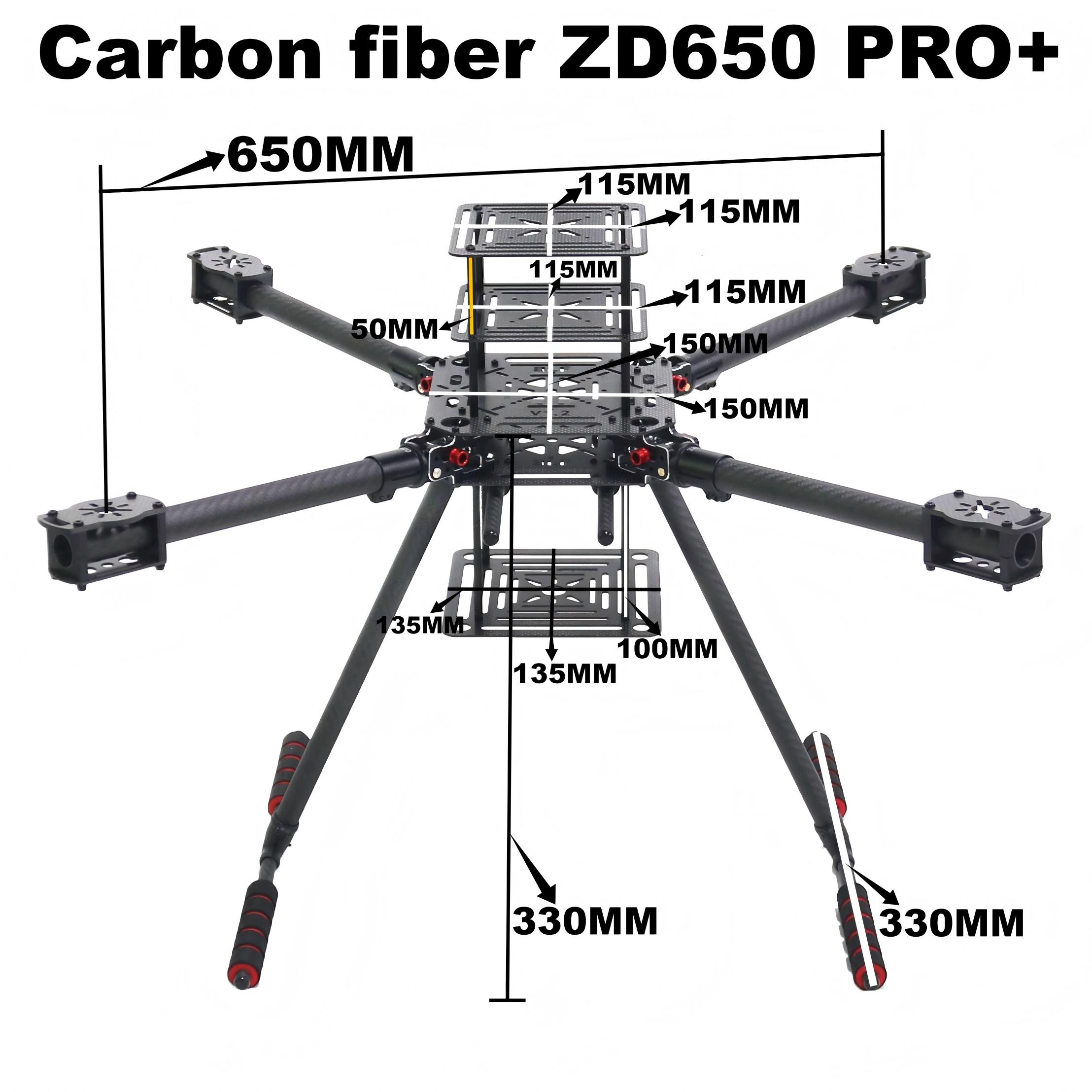 Heavy Lift Drone Frame - RCtoSky ZD650 PRO+ 650mm Ardupilot Carbon