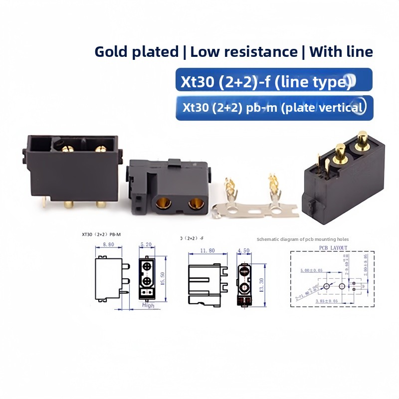 XT30(2+2) XT30PB/PW(2+2) Male  - Drone Rc Signal recension och pris
